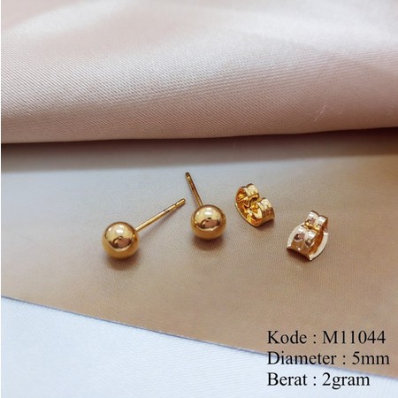 [BAYAR DITEMPAT] M11044 Anting Tusuk Bulat Lapis Emas 24karat Anting Giwang Simpel Anak Dewasa