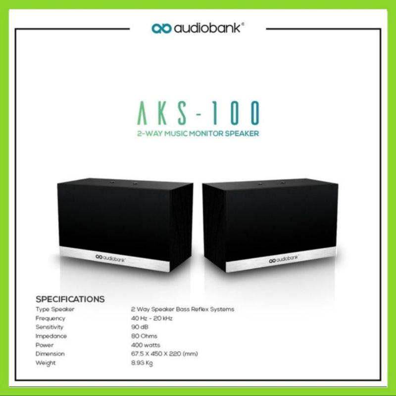 AUDIOBANK AKS 100 Speaker Karaoke Pasif 10 Inch - 2 Unit