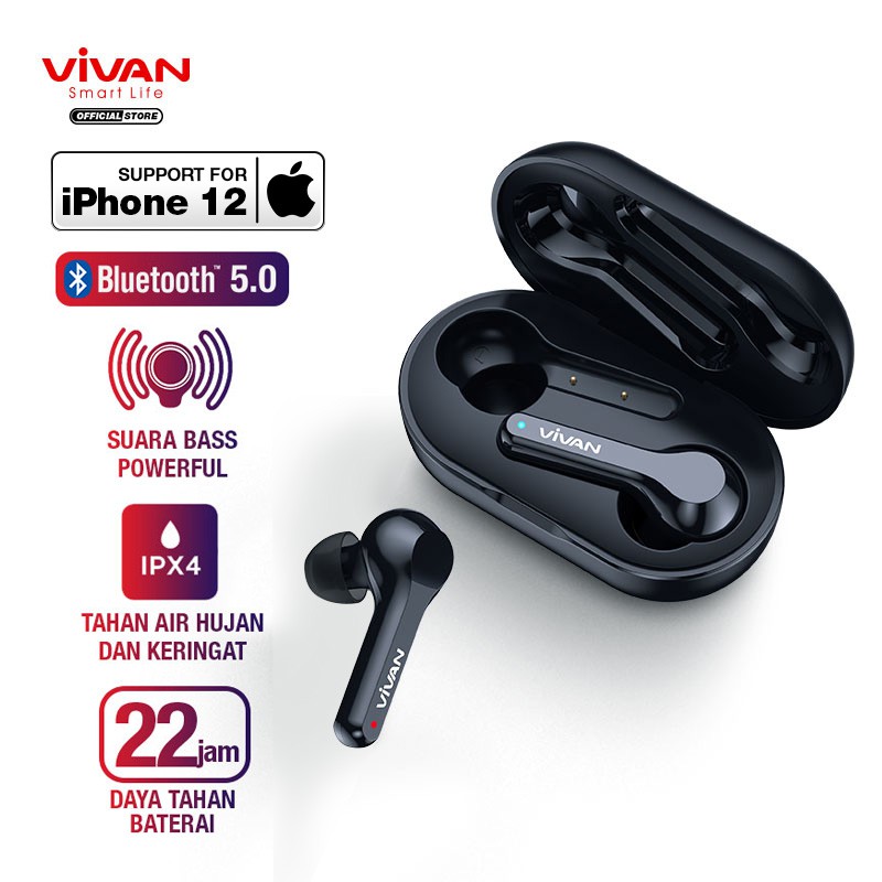 VIVAN Wireless Bluetooth Headset Earphone TWS Liberty T200