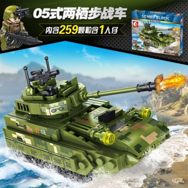 Lego Block Military Tank Amfibi