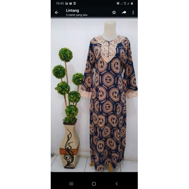 Gamis Renda Batik Trusmi Lintang Bahan Rayon Asli Cirebon