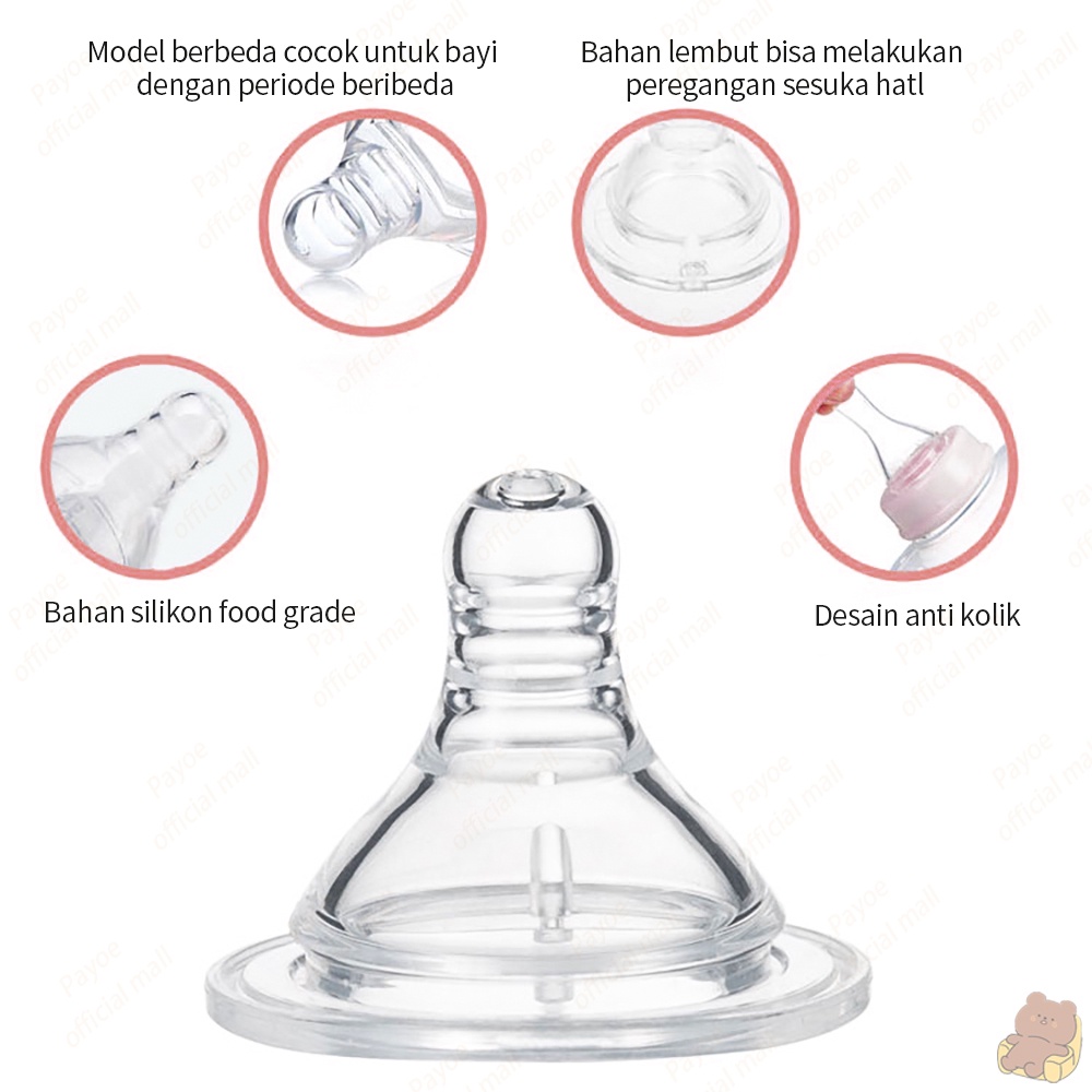 Payoe 5cm Pigeon dot bayi empeng bayi silikon dot bayi wide neck 5cm-3