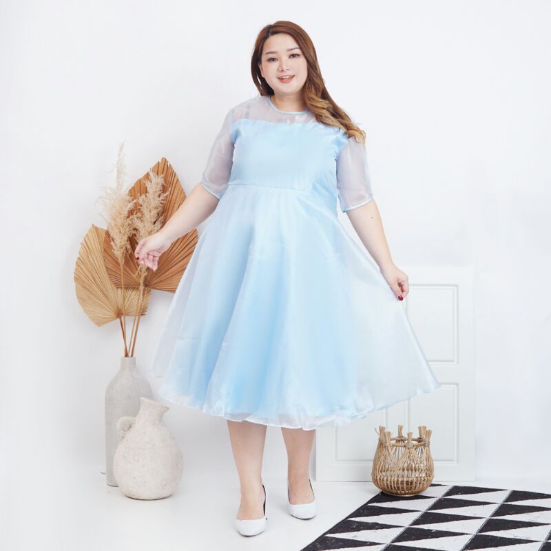 Cinderella Dress Dewasa/Dress Organza Bigsize Plussize