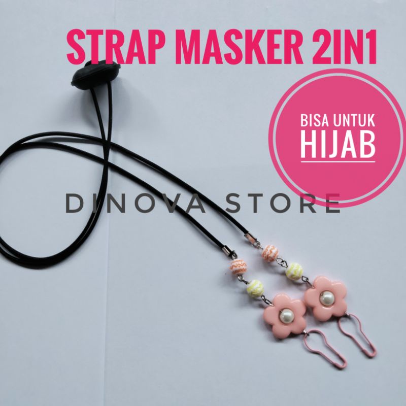 Strap masker 2in1 MUTIARA WARNA/konektor masker 2in1/tali masker/