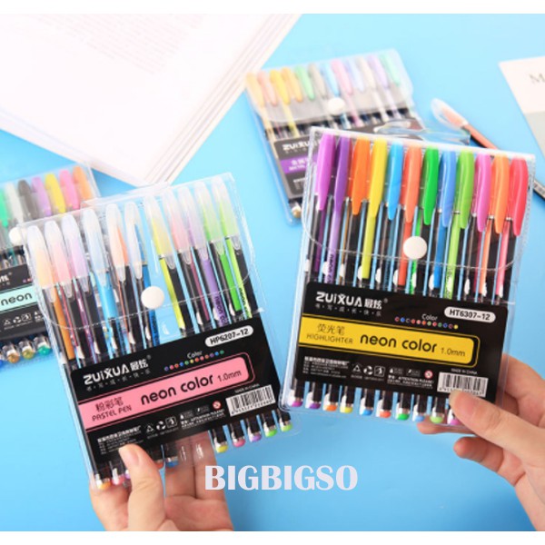 

Pulpen Gel Warna Warni 1 Set isi 12