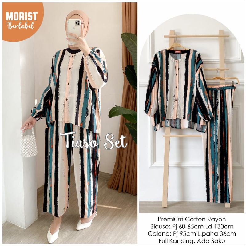 Tiaso Prepi Cala Daily Set Setelan Oneset Jumbo Busui Catton Rayon Original Moela Morist Berlabel