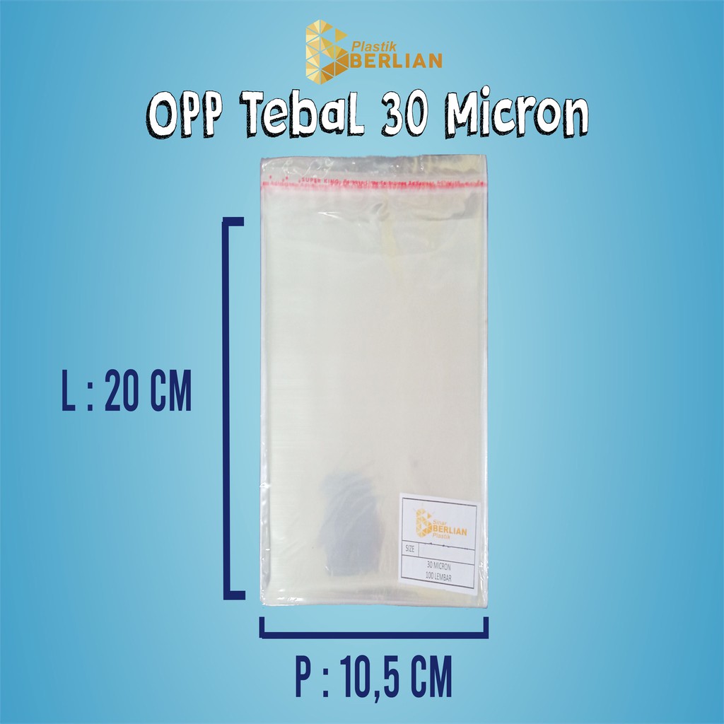 

10,5 X 20 cm Plastik OPP TEBAL 30 MICRON (100 lbr)