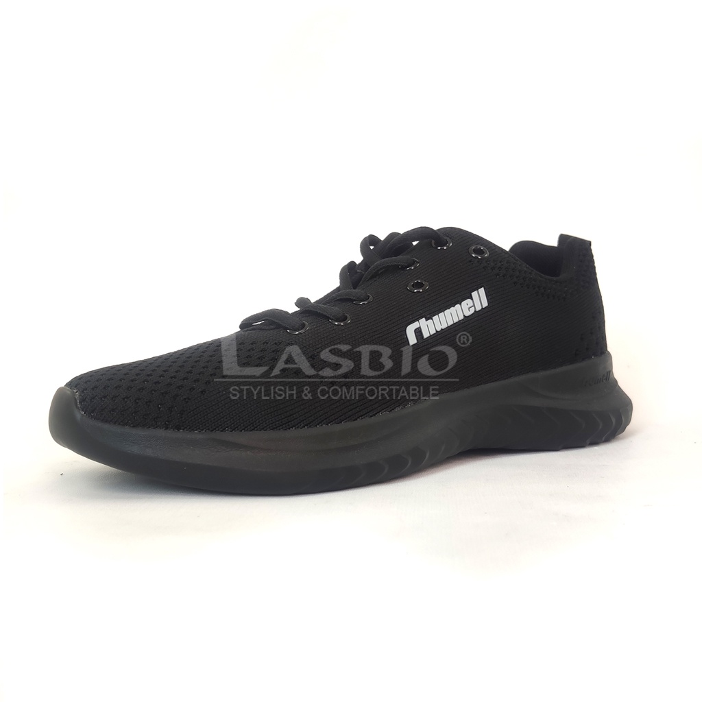 Sepatu Sneakers Sekolah Hitam Polos Pria Rhumell - Ascott All Black