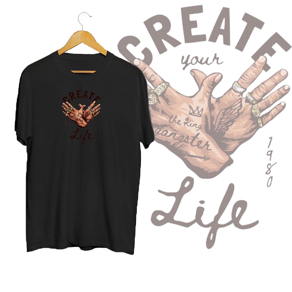 KAOS OVERSIZE CREATE YOUR LIFE T-SHIRT