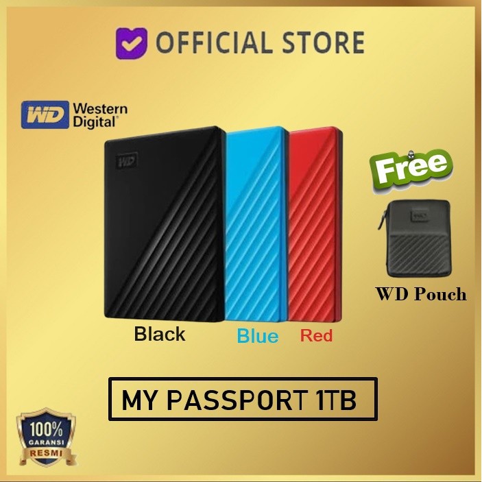 WD 1TB My Passport Portable Storage USB 3.2 Gen 1 External Drive HDD