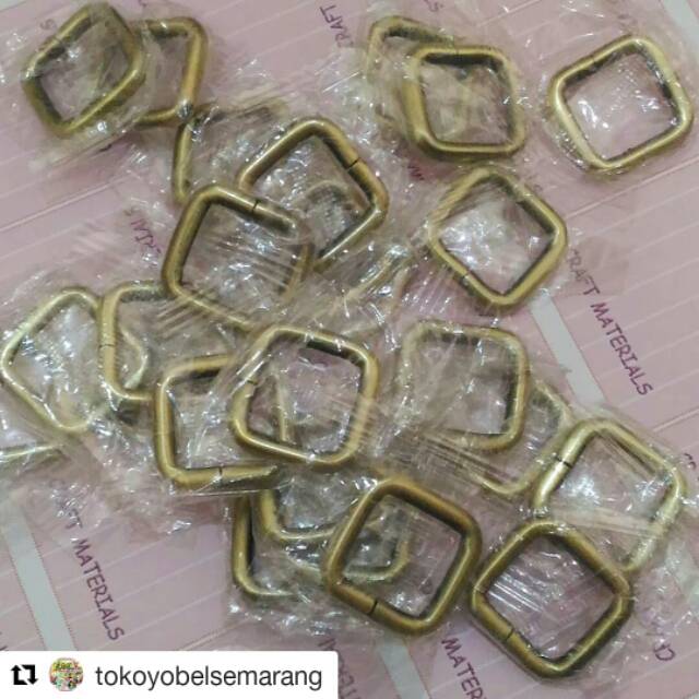 Ring/gesper metal kotak 2cm atg poles