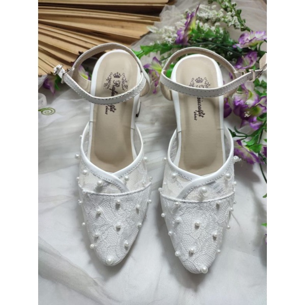 sepatu wedding cindypurri tali putih 7cm tahu