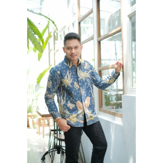 Kemeja Batik Pria Lengan Panjang M L XL XXL Baju Batik Pria Modern Batik Kerja Pria Batik Kantor Pria Seragam Batik