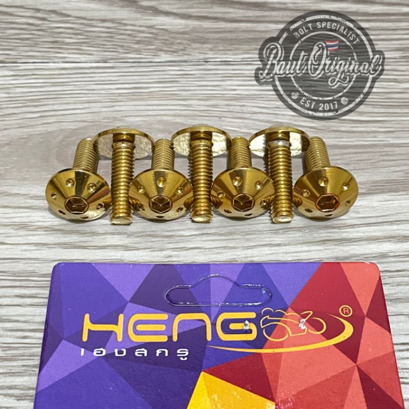 baut probolt bintik 6x20 gold drat 10 panjang 2cm original heng big head payung