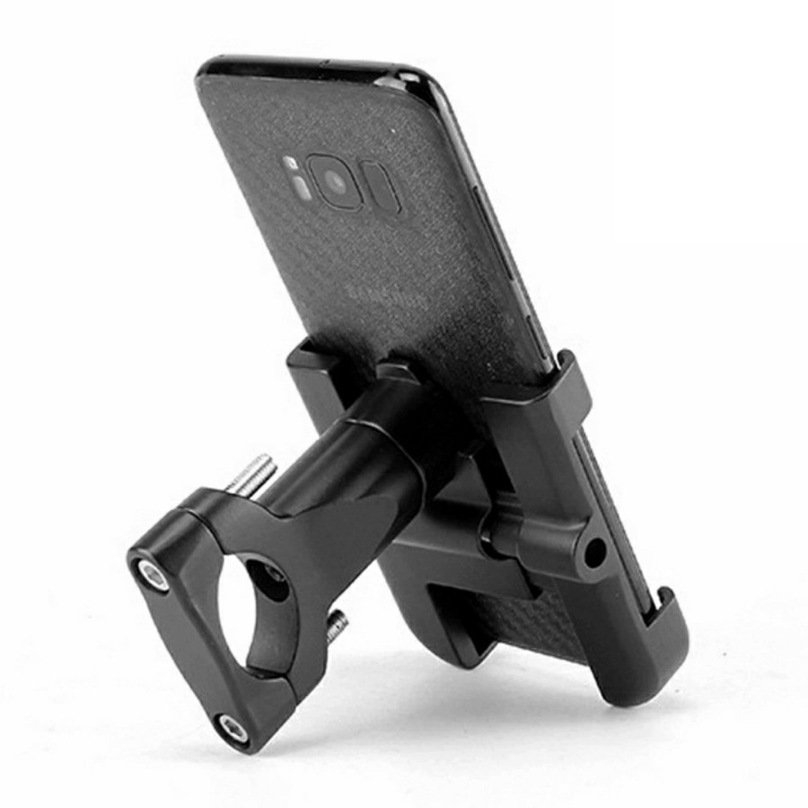 Holder HP Handphone Sepeda Motor Stand Hand Phone Senderan Dudukan Hape Alat Penyangga Spion Stang Besi Aluminium