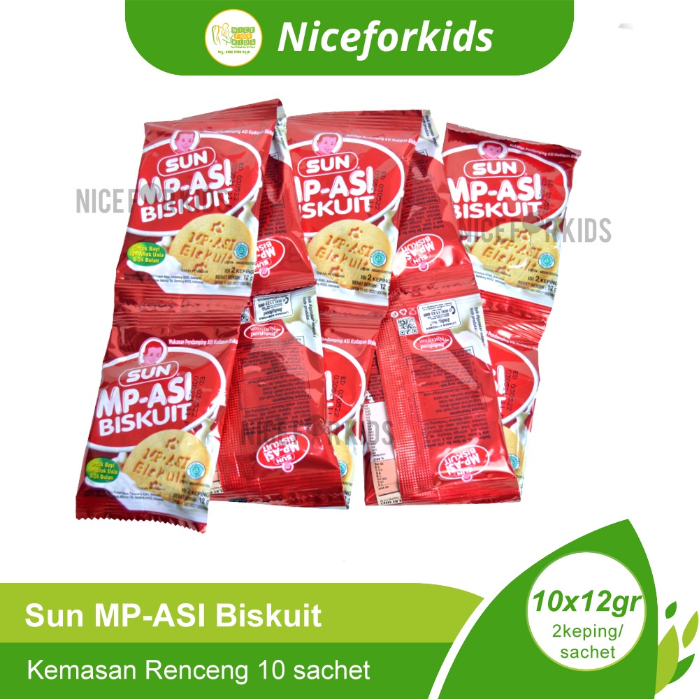 Sun MP-ASI Biskuit 12gr Usia 6-24 Bulan Renceng Isi 10 Sachet / Sun BIskuit Bayi