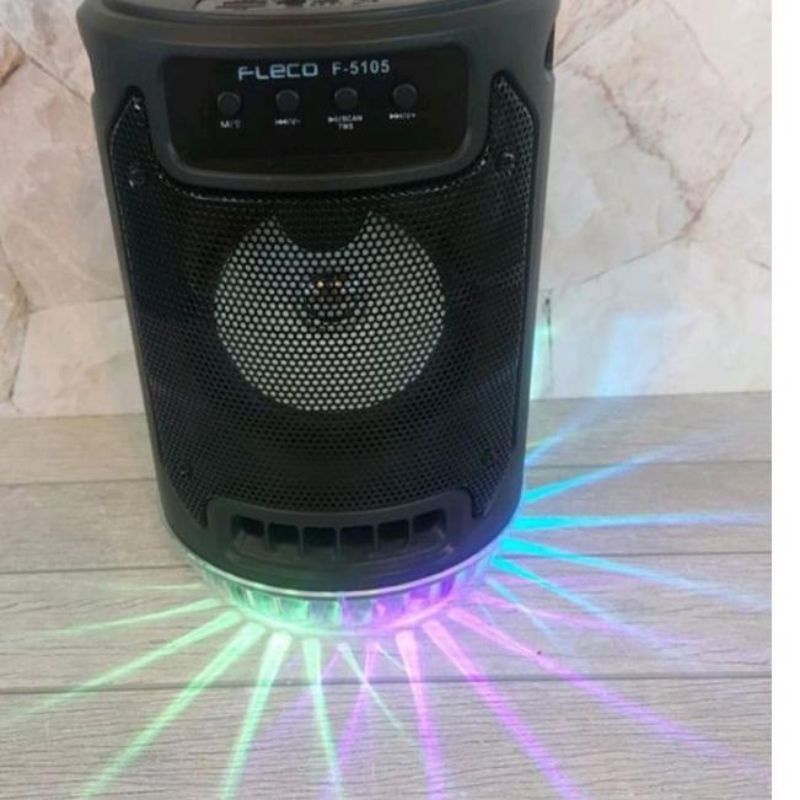 Speaker Bluetooth Karaoke Fleco F-5105 Plus Bonus Mic Karaoke Lampu Disco