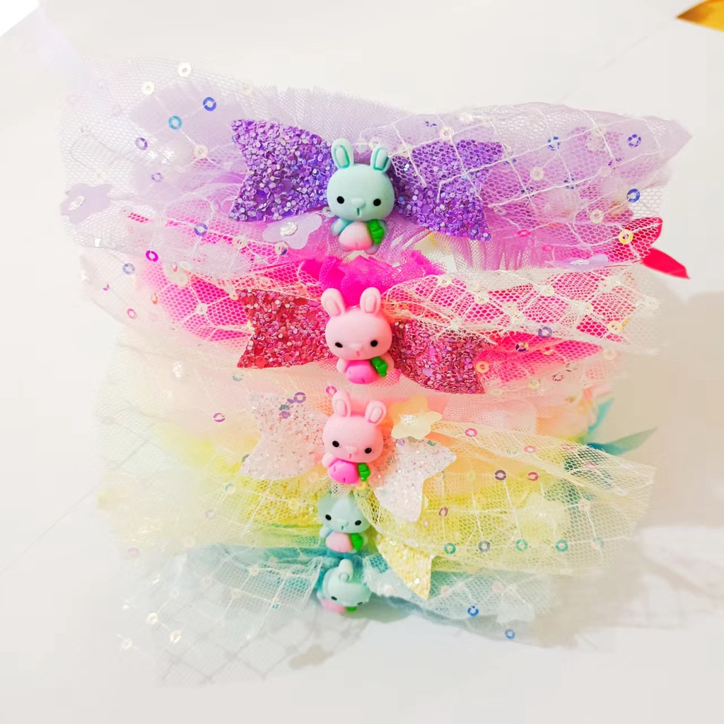 (Hello Girl)B48 Bando Anak Bando Mutiara Kelinci Import