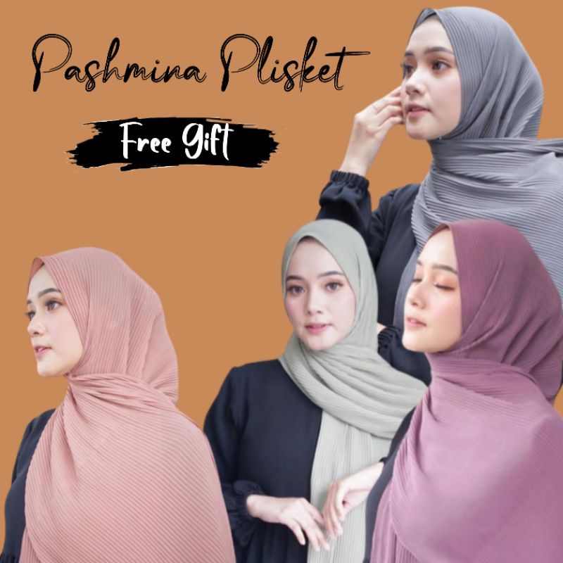Pashmina Plisket Full Tanpa Garis Tengah l Pashmina Full Plisket l Pashmina Plisket Premium
