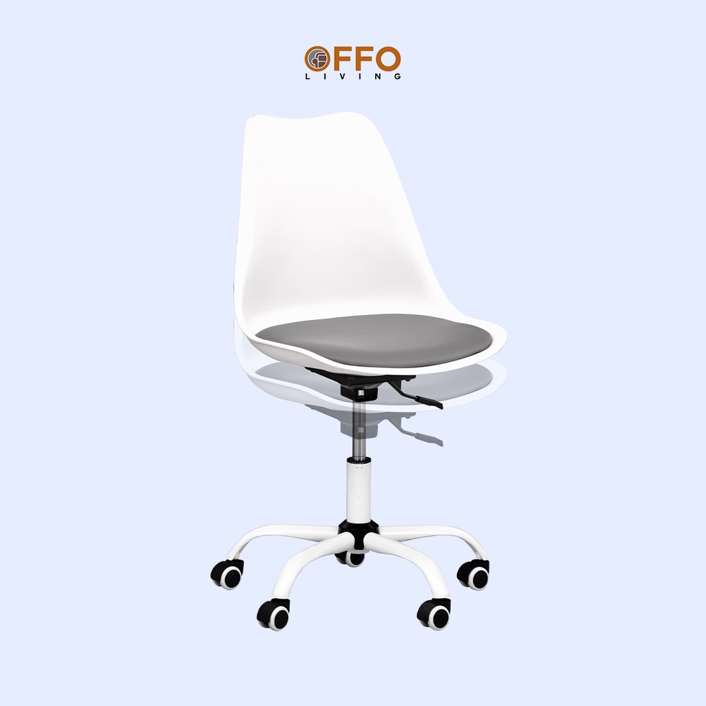 Offo Living - Kursi Kantor Kursi Belajar White Jasmine-2