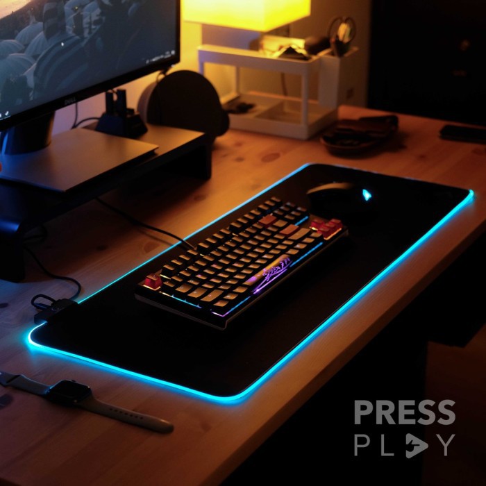 Mousepad Gaming RGB Eksta Large size 80cm x 30cm BLack