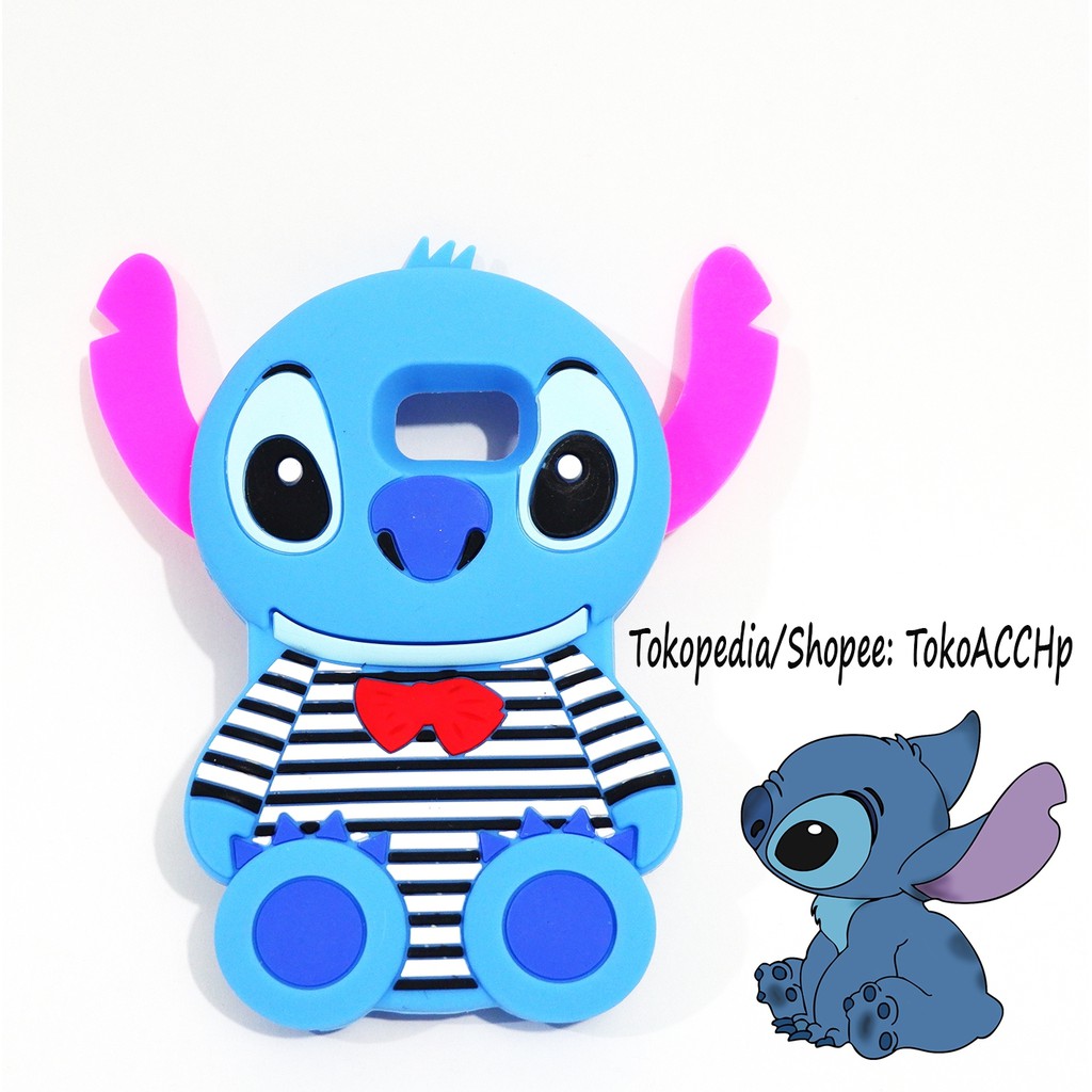 Silicon 3D Stitch Strip  VIVO V7 V7 PLUS softcase boneka karakter lucu untuk anak anak hadiah ulang tahun