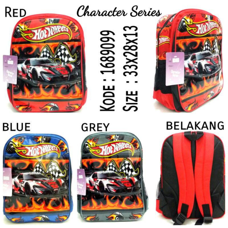 TAS RANSEL ANAK COWOK HOTWHELS CHARACTER SERIES 1989099