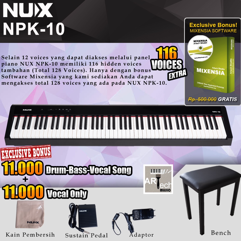 Digital Piano NUX NPK 10 / NPK10 / NPK-10 Garansi Resmi