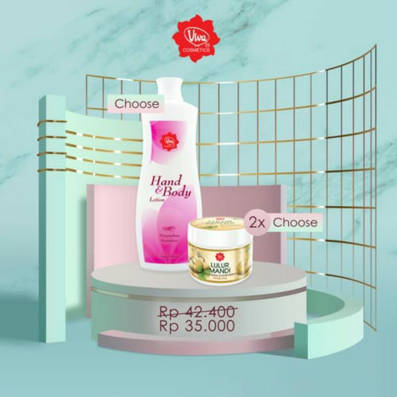 Paket Daily Lulur Mandi Hand Body Lotion 550 ml Viva