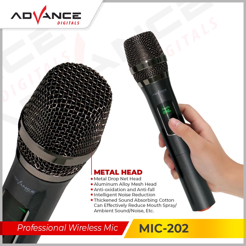 Advance Mic Wireless Mic 201/ 202/301- 2 mic Dua Microphone Garansi 1 Tahun