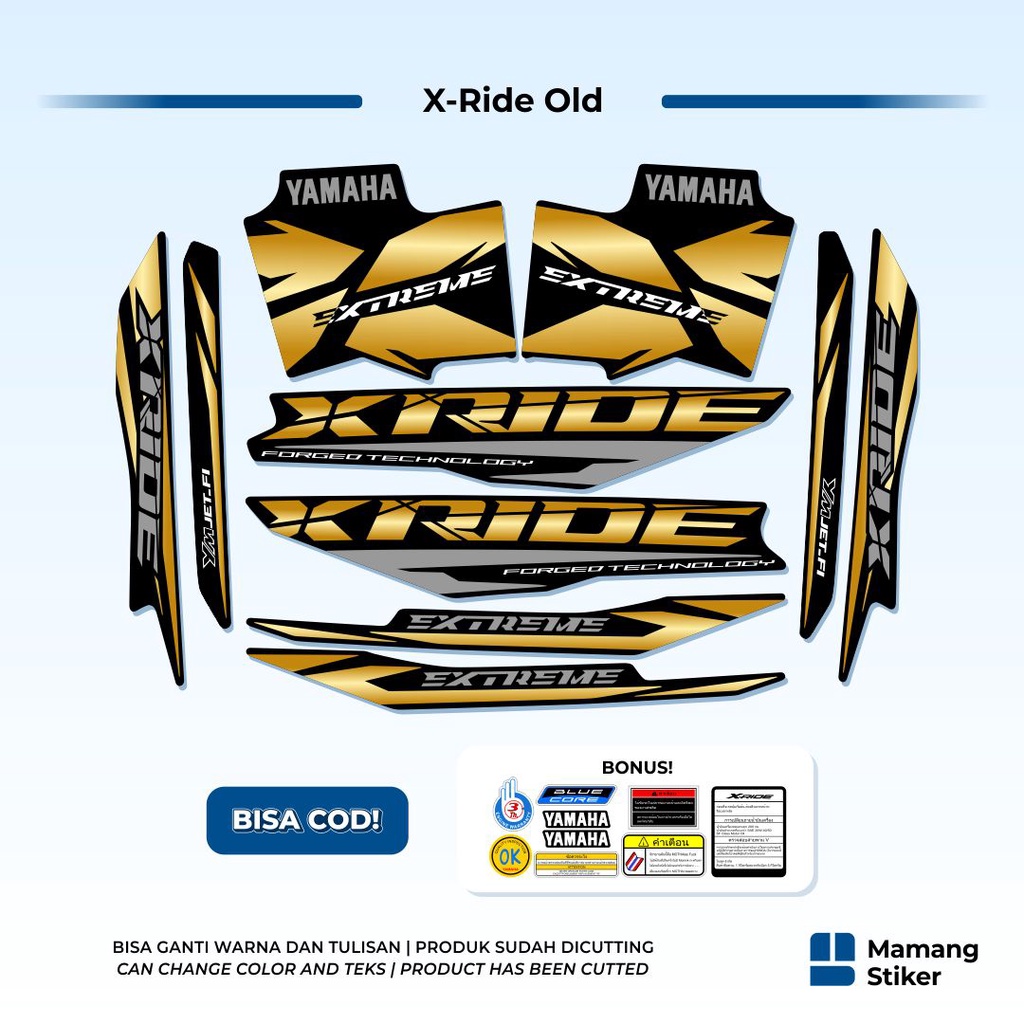 Striping XRIDE Old Variasi (21) X Ride 115 Lama Sticker Stiker Skotlet Racing Simpel Sederhana Keren