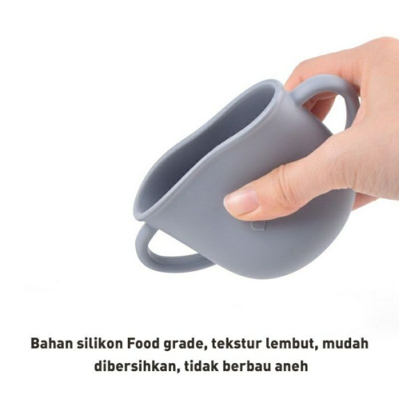 KD1 Gelas Silicone Bayi + Sedotan / Baby Training Cup