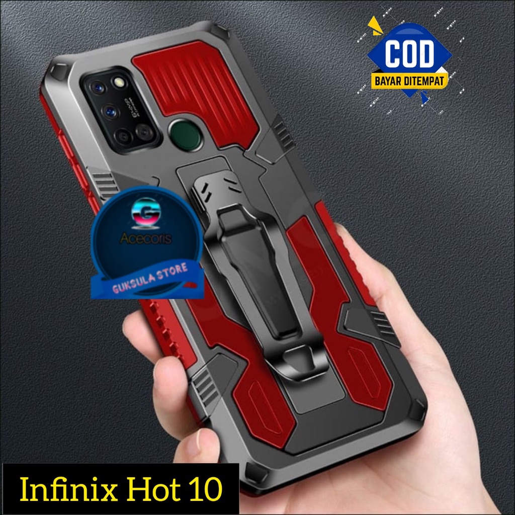 CASING HP INFINIX HOT 10 MODEL BARU HARD CASE KLIP KESING SILIKON STANDING CASE