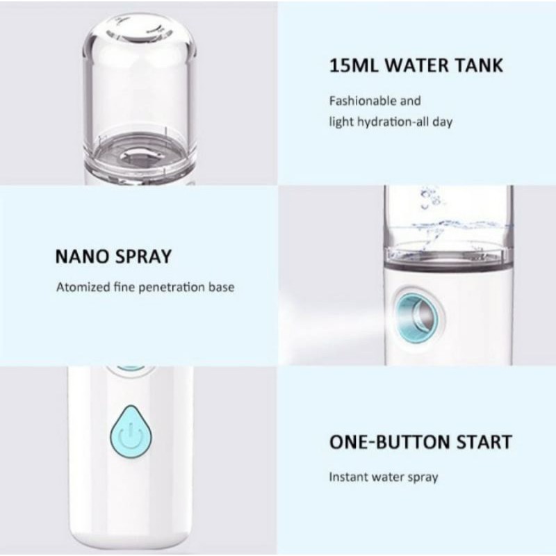 NANO SPRAY NANO MIST SPRAYER MINI PORTABLE USB MELEMBABKAN WAJAH GOOD QUALITY