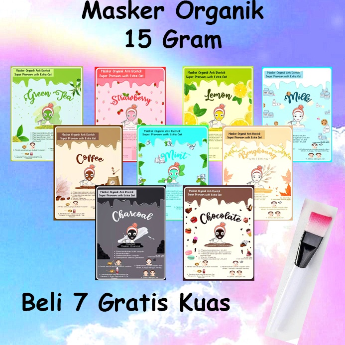 15 gram masker wajah organik face mask organic aman untuk anak bumil busui dewasa bpom bisa untuk pr