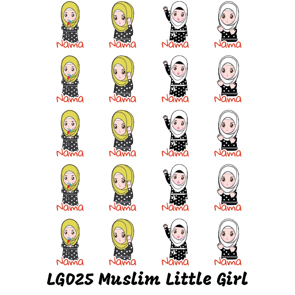 

Sticker Nama Cutting Label Waterproof Tahan Air Little Girl 25 (LG025)