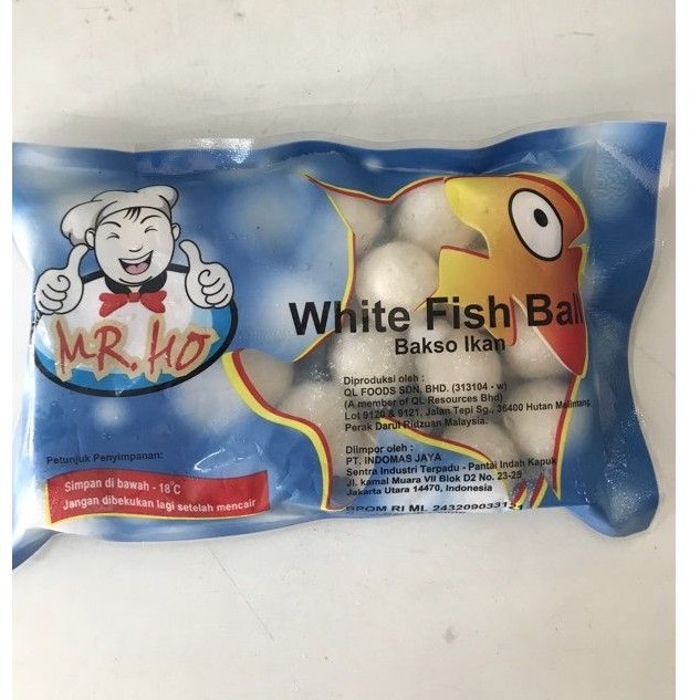 

Mr Ho White Fish Ball 200 Gram baso ikan /bakso ikan /frozen