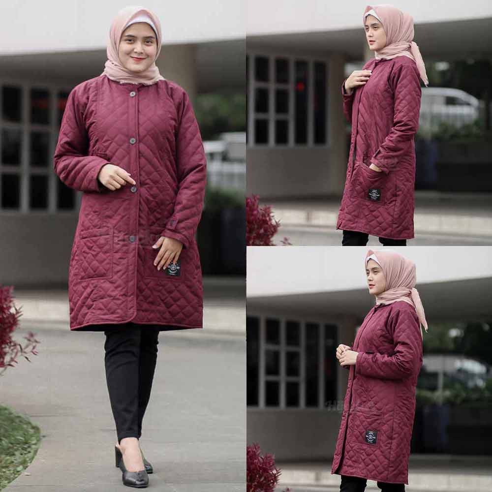 Jaket Jacket Panjang Wanita Cewek Cewe Muslimah Hijabers Hijaket Kekinian Terbaru Hijacket HJ BLV-5