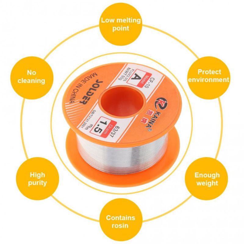 Kawat Timah Solder Rosin Core Flux 2% 50G 63 / 37