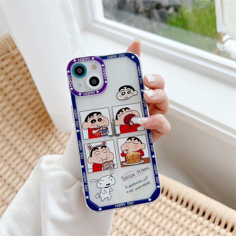 Case Motif Crayon Shin-chan Dan Maruko Untuk iPhone 11 12 13 Pro MAX X XR XS MAX 7 8 Plus