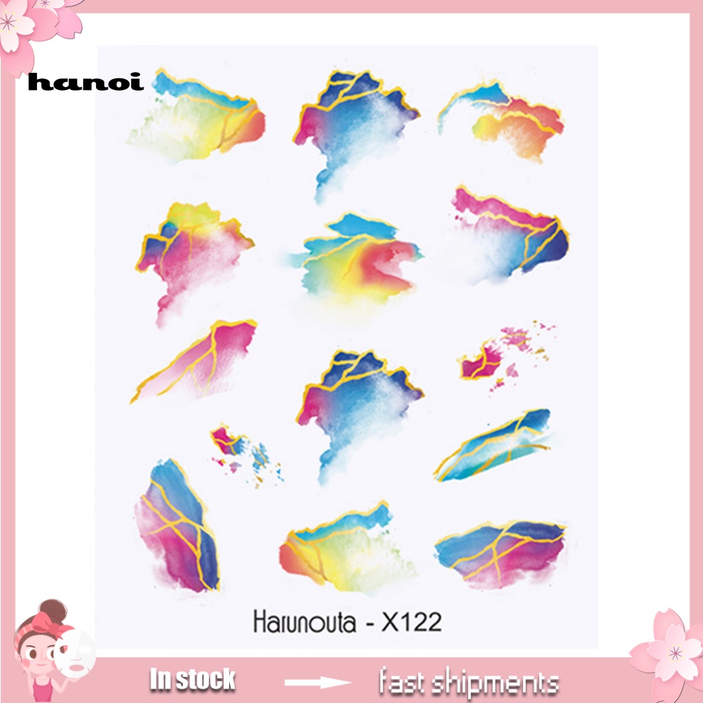 Han Stiker Kuku Motif Hati / Bunga Untuk Nail Art / Manicure