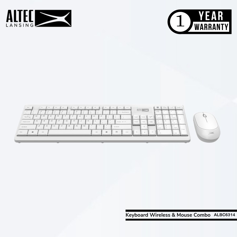 Keyboard Mouse Wireless Altec Lansing ALBC-6314 Silent White