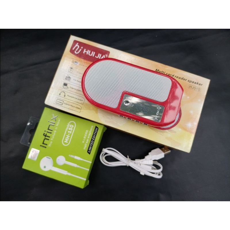 speaker memori USB + radio fm # input Aux dan out hensfree # bonus hensfree #