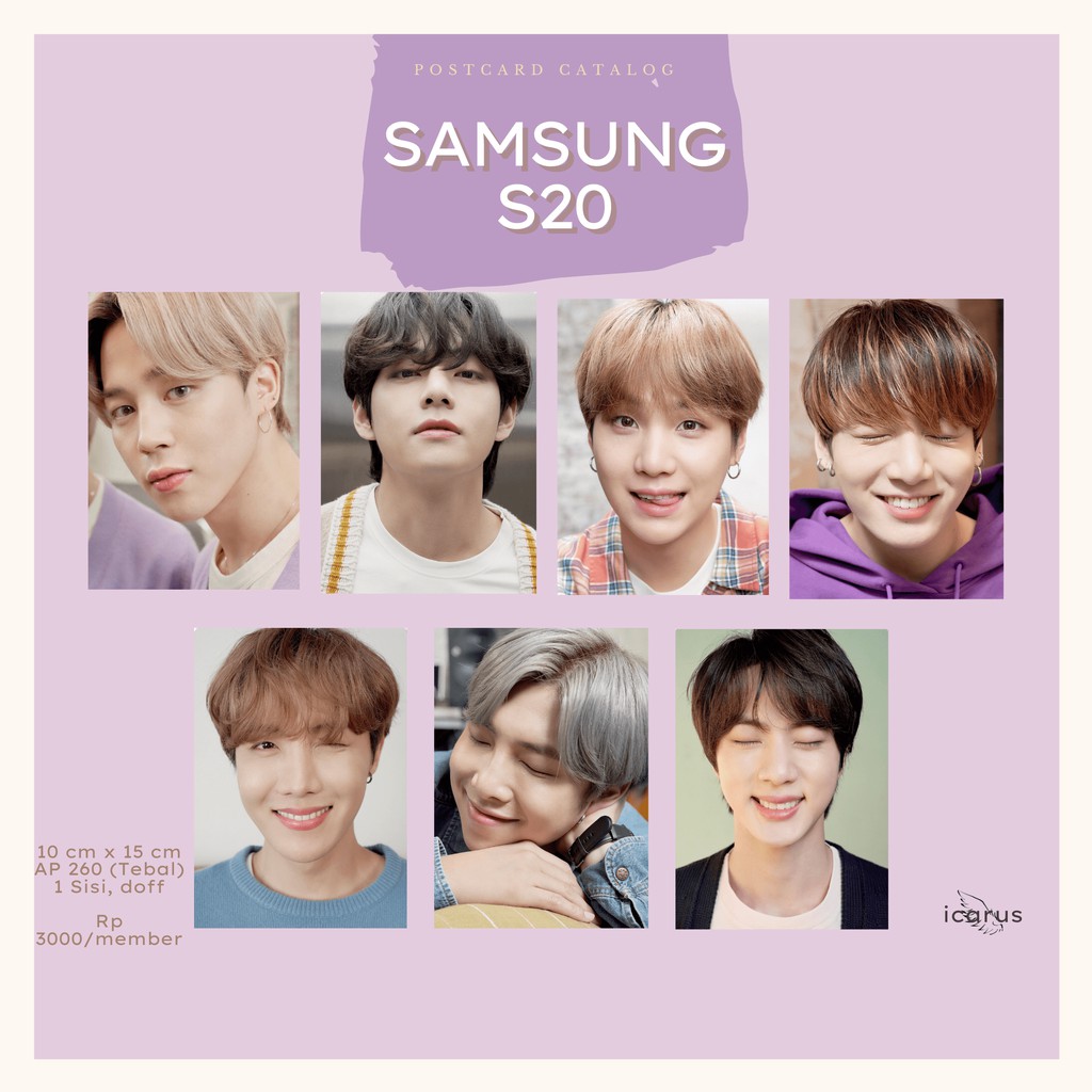 Postcard BTS x Samsung galaxy S20 Purple edition | Shopee