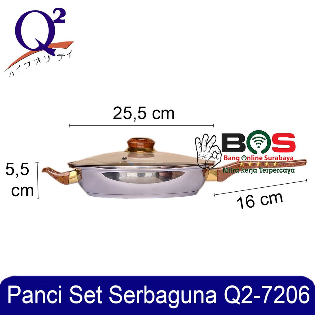 Q2 Panci Set Stainless Steel 6 PCS Set Q2-7206 Q2 7206 Q27206