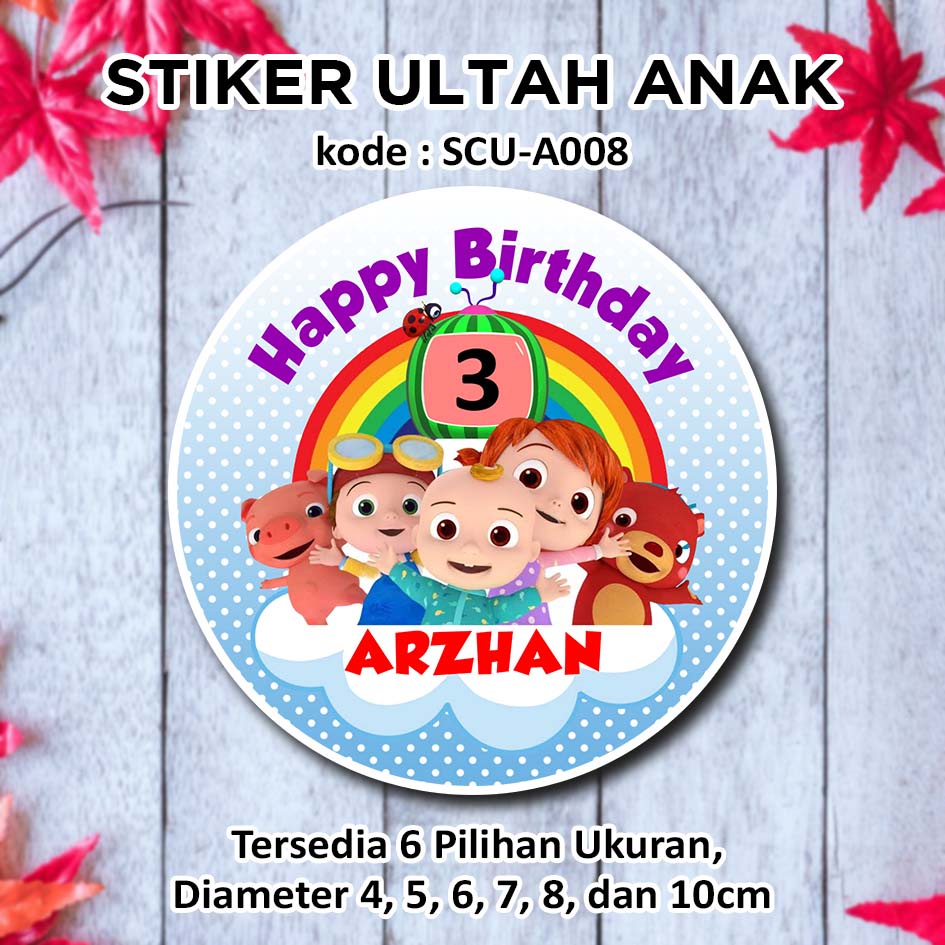 

STIKERULANG TAHUN ANAK COCOMELON BIRTHDAY STICKER ULANG TAHUN LABEL BINGKISAN SOUVENIR KEMASAN KOTAK NASI BOX KUE MAKANAN TUMPENG MINI KIDS SEGEL HAMPERS