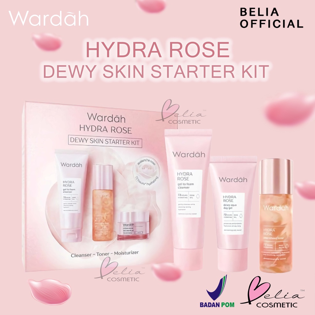 ❤ BELIA ❤ WARDAH Hydra Rose Dewy Skin Starter Kit (✔BPOM)