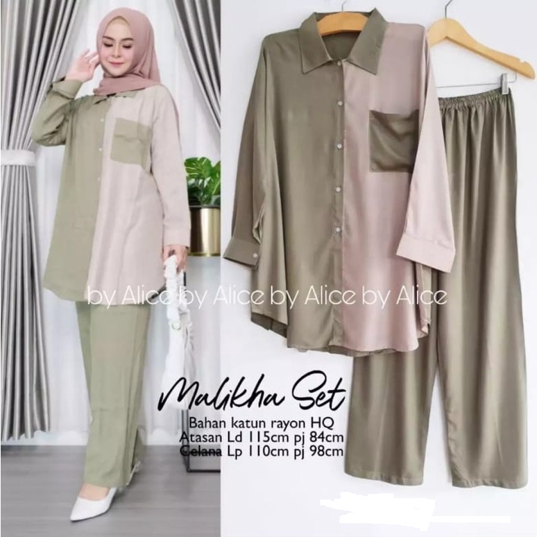 JUMBO-Setelan Wanita Jumbo Malikha Set Polos // Setelan Wanita Jumbo Malikha Set Polos By Alice - On