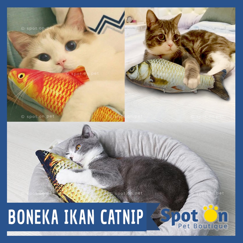 Boneka Catnip Ikan Mainan Kucing | Bantal Isi Catmint Kucing | Cat Toys