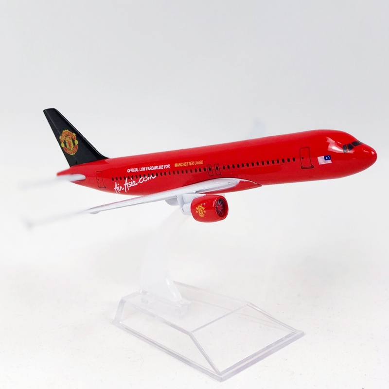 Miniatur Die Cast Airbus Manchester United A320 Bahan Metal Ukuran 16cm